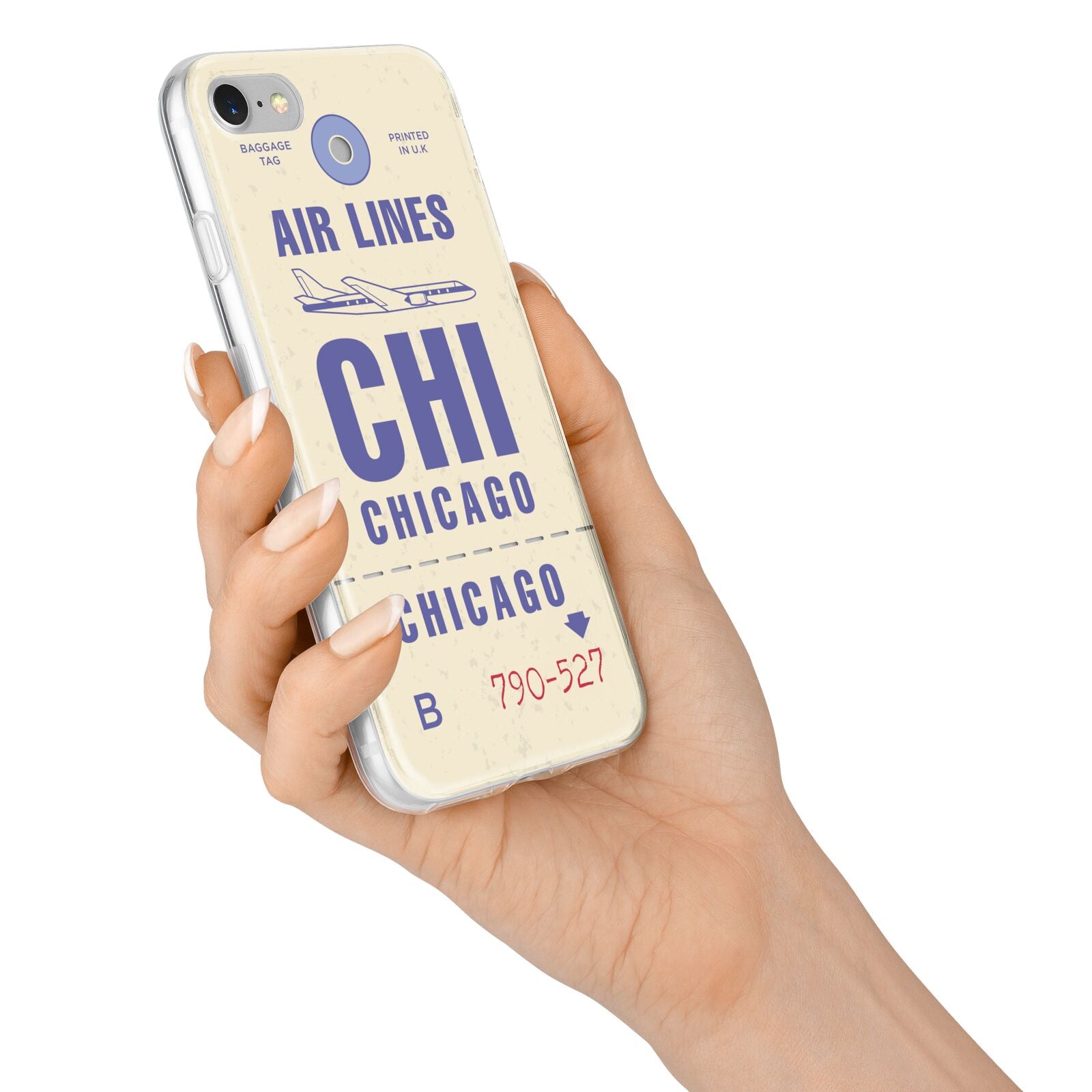 Vintage Luggage Tag Custom iPhone 7 Bumper Case on Silver iPhone Alternative Image