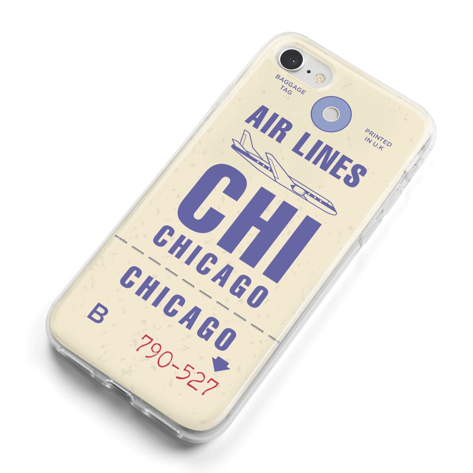 Vintage Luggage Tag Custom iPhone 8 Bumper Case on Silver iPhone Alternative Image