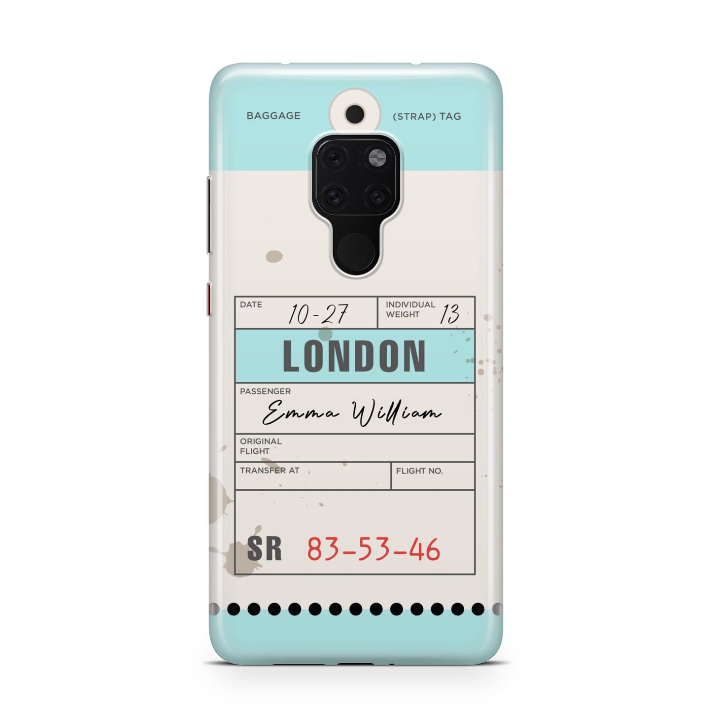 Vintage Luggage Tag Huawei Mate 20 Phone Case