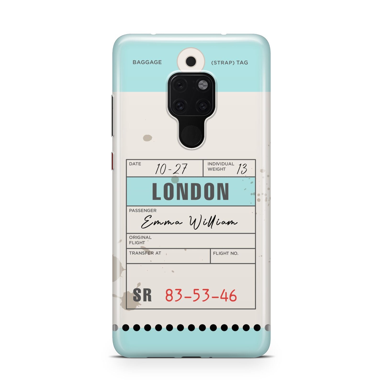 Vintage Luggage Tag Huawei Mate 20 Phone Case