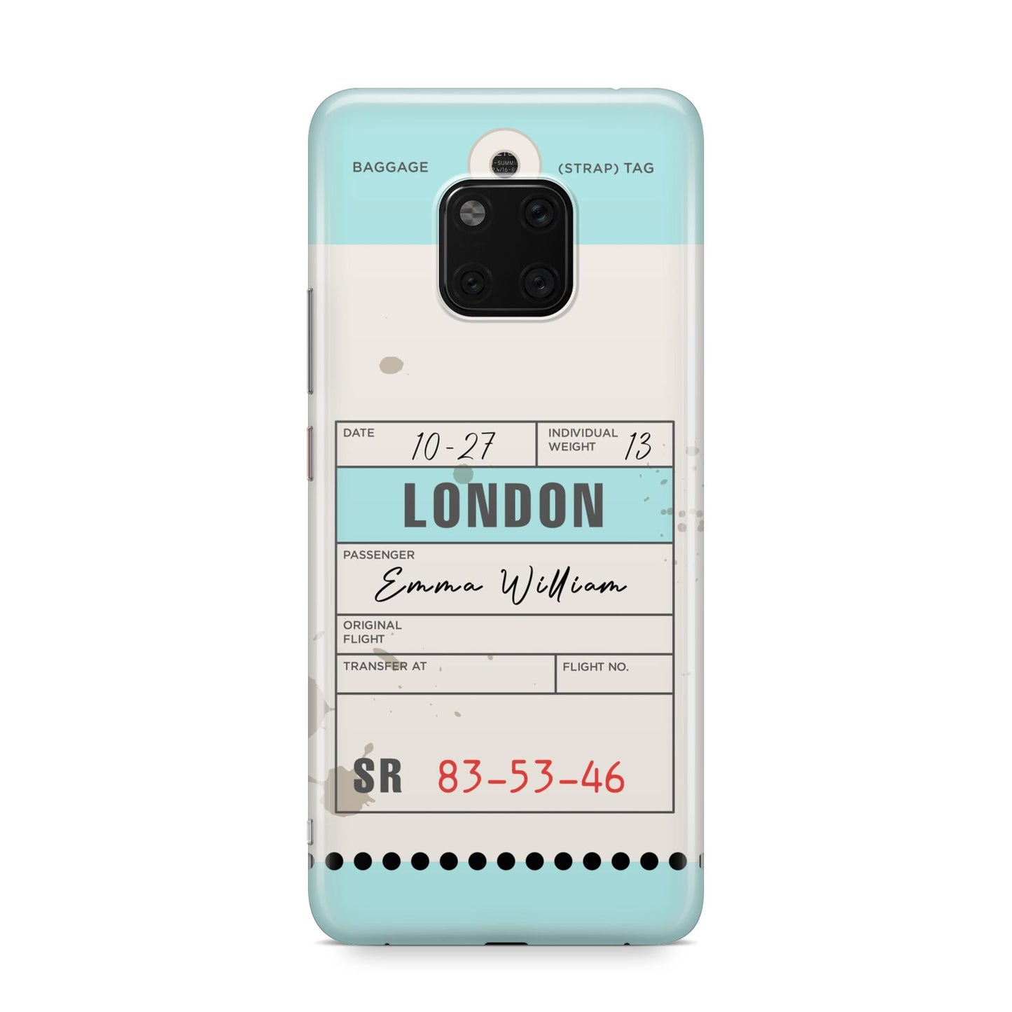 Vintage Luggage Tag Huawei Mate 20 Pro Phone Case