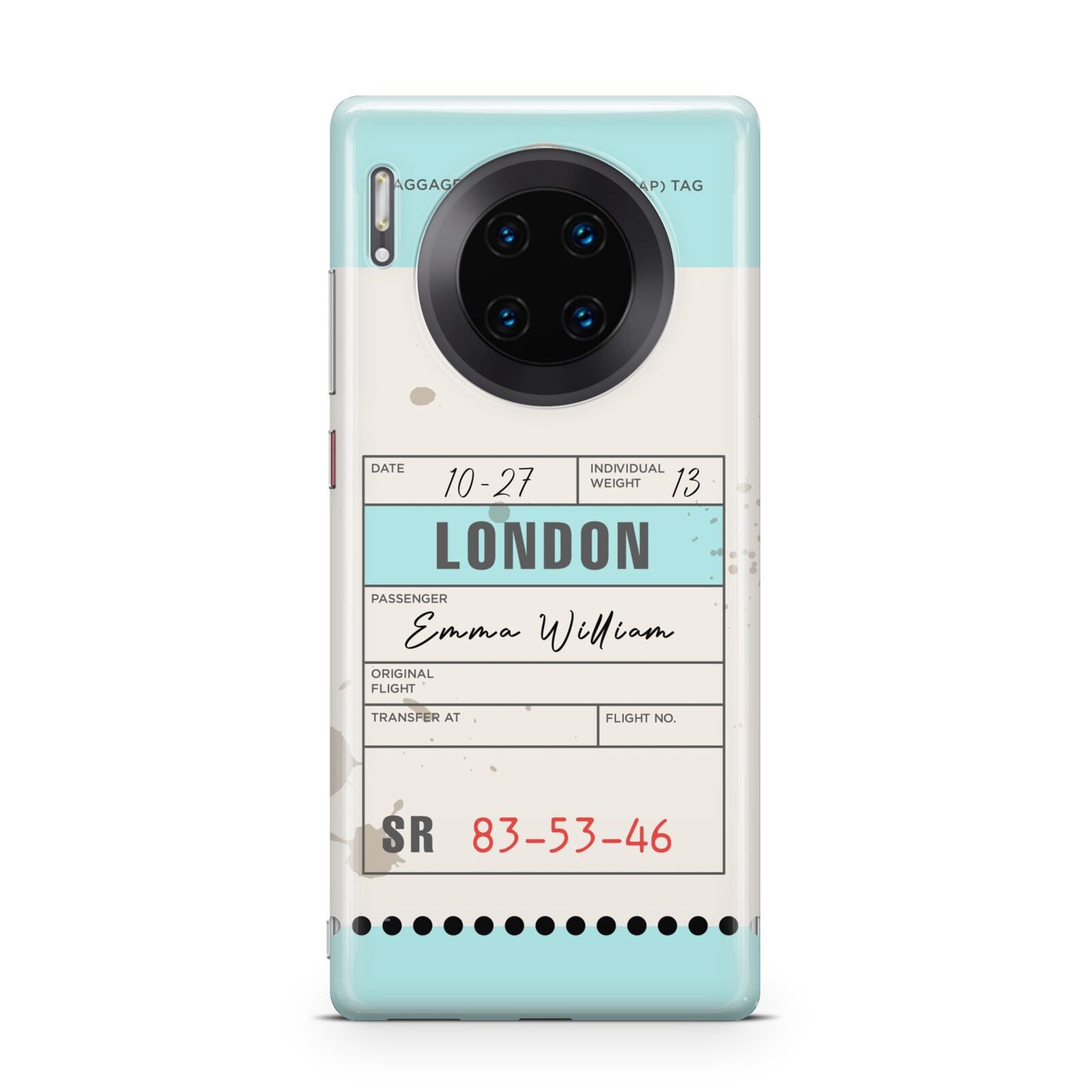 Vintage Luggage Tag Huawei Mate 30 Pro Phone Case