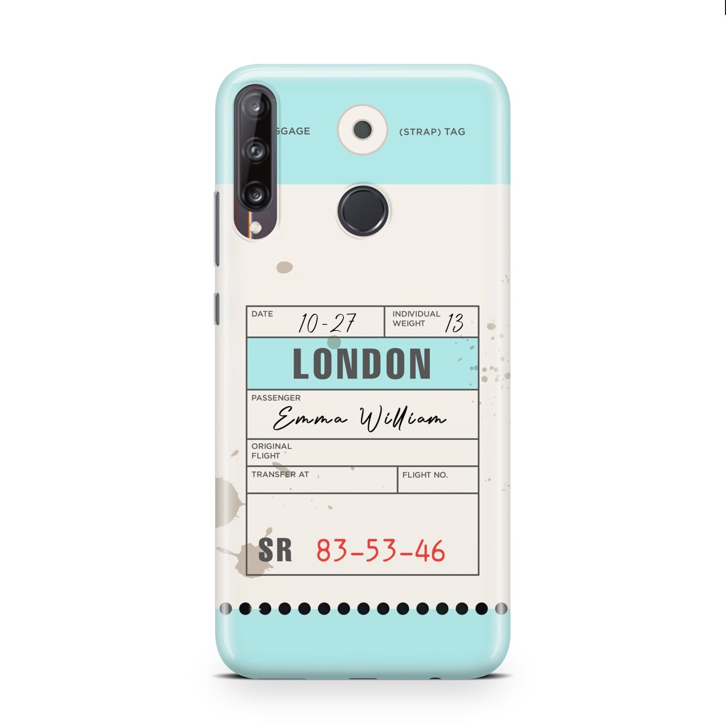 Vintage Luggage Tag Huawei P40 Lite E Phone Case