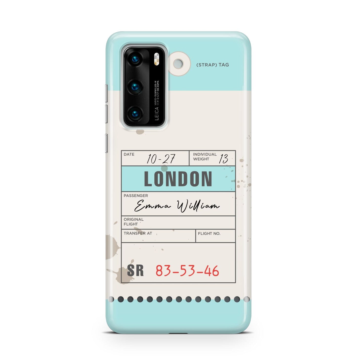 Vintage Luggage Tag Huawei P40 Phone Case
