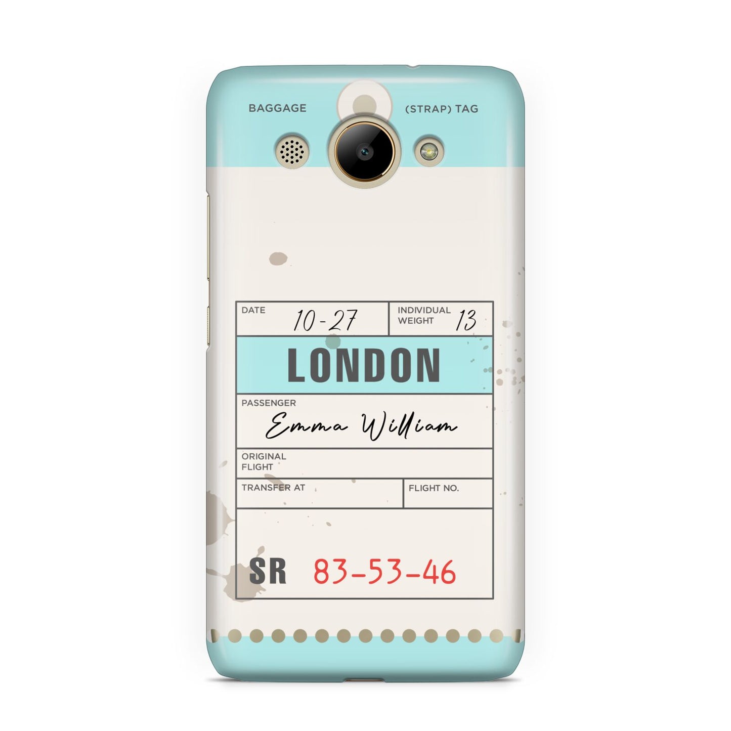 Vintage Luggage Tag Huawei Y3 2017