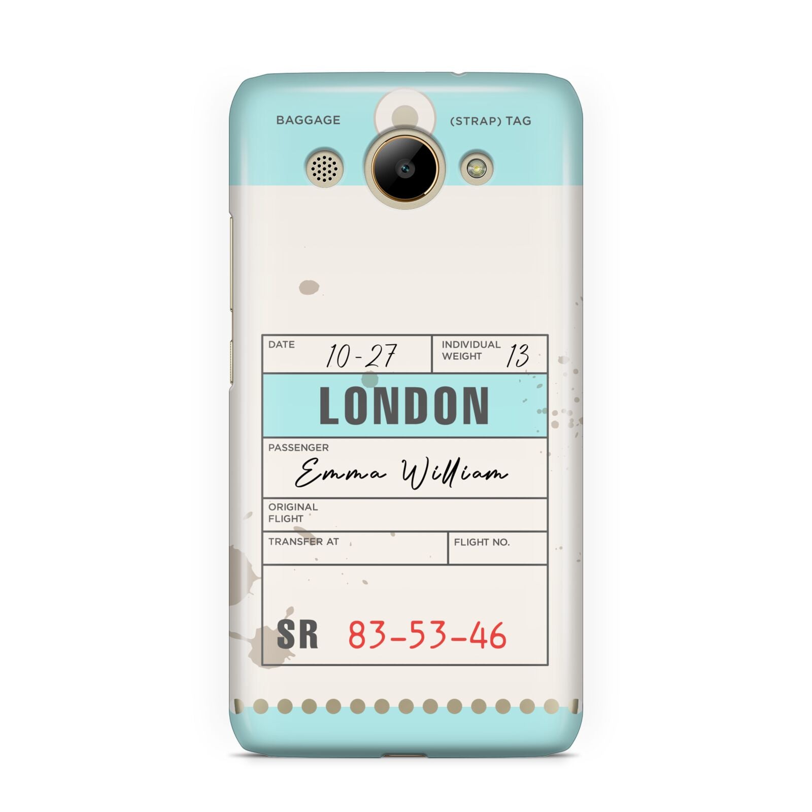 Vintage Luggage Tag Huawei Y3 2017