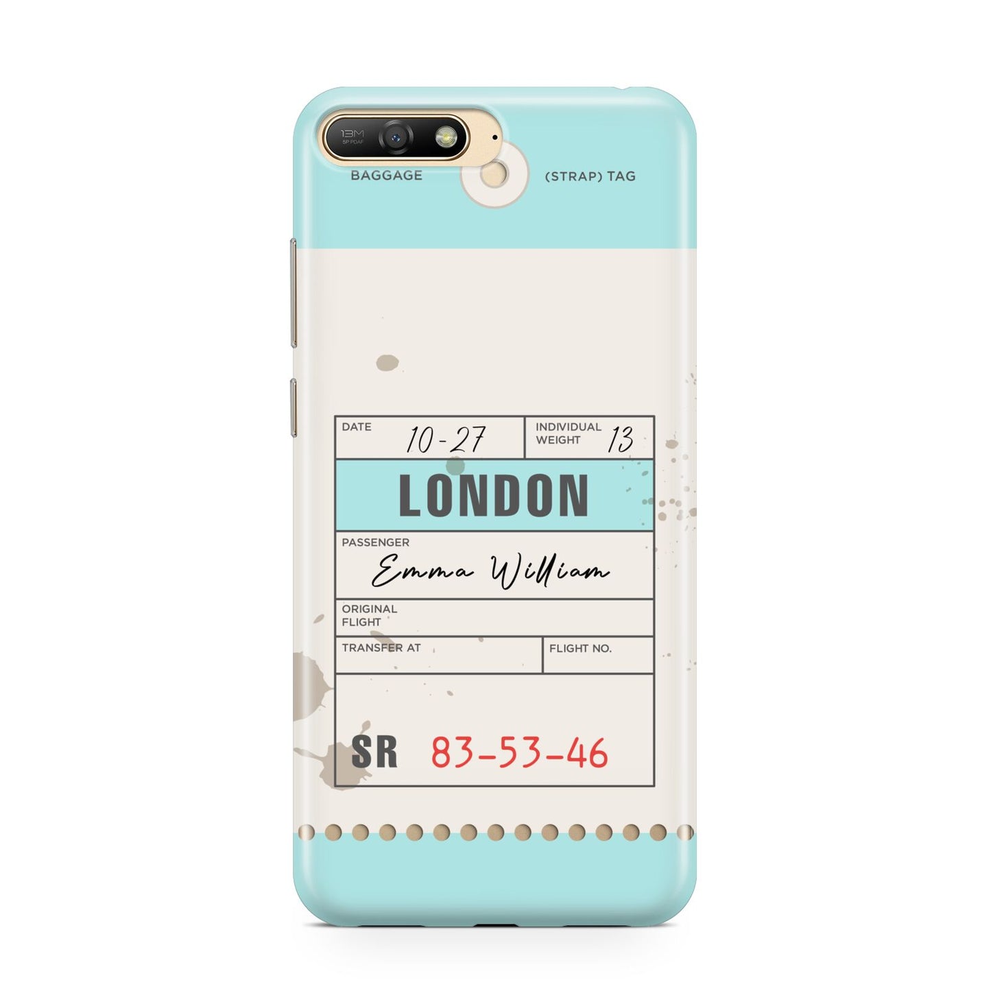 Vintage Luggage Tag Huawei Y6 2018