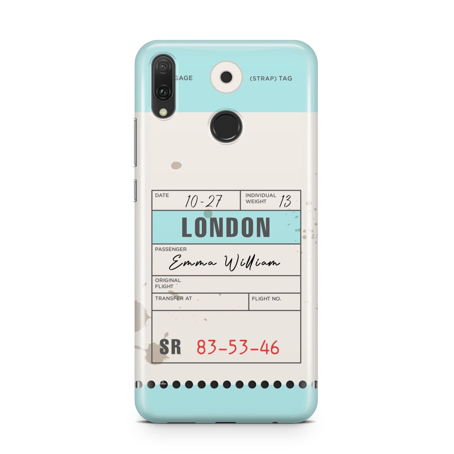 Vintage Luggage Tag Huawei Y9 2019
