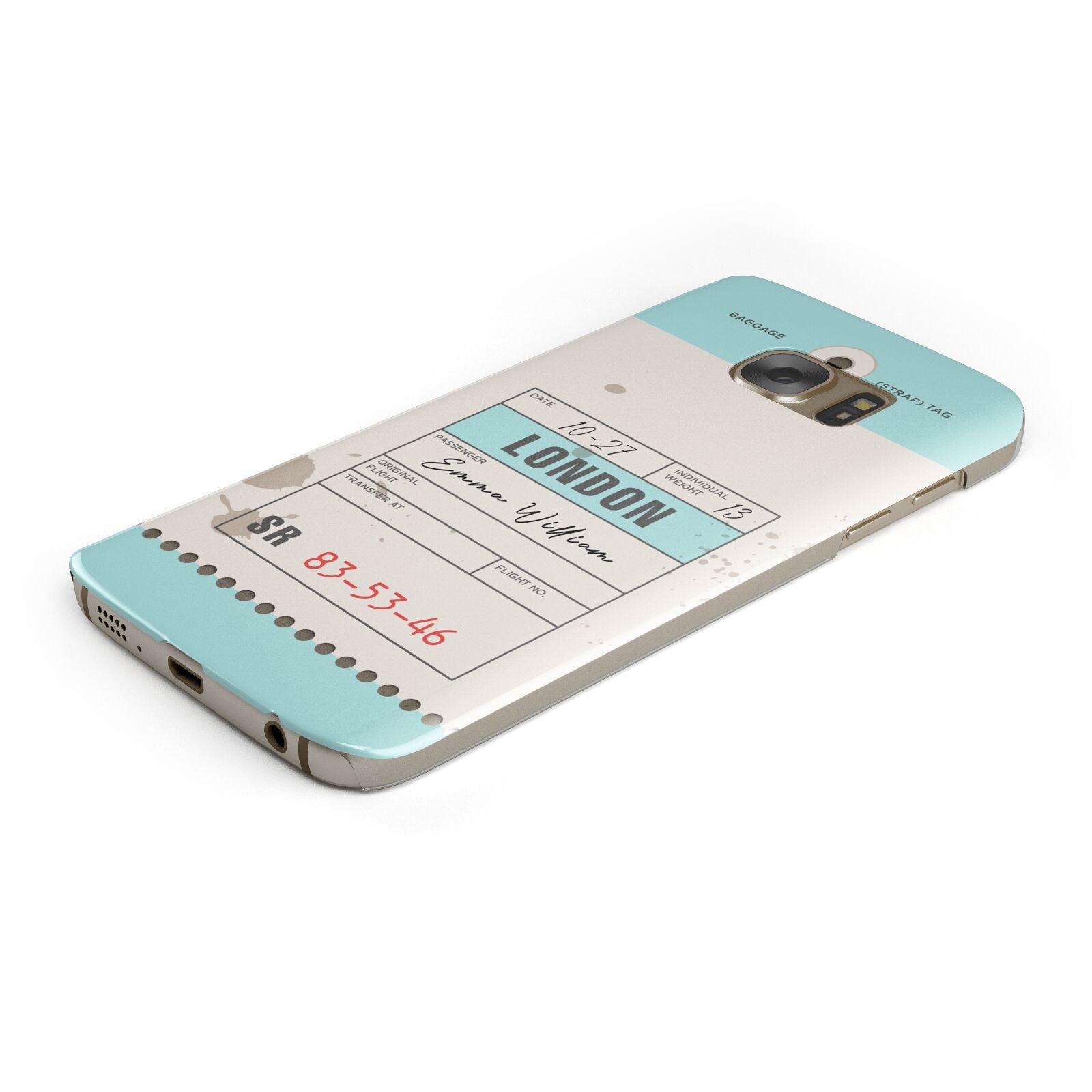 Vintage Luggage Tag Samsung Galaxy Case Bottom Cutout