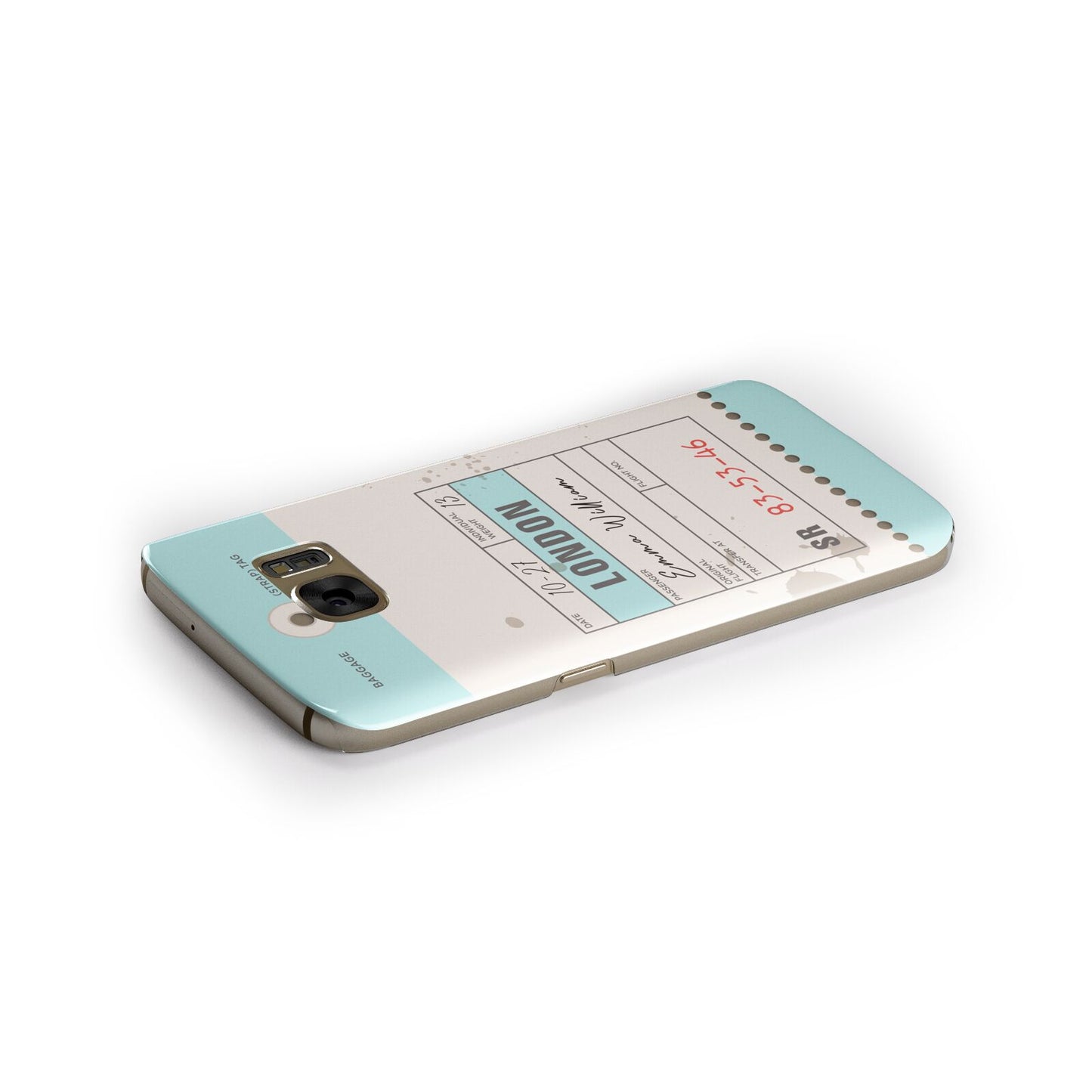 Vintage Luggage Tag Samsung Galaxy Case Side Close Up
