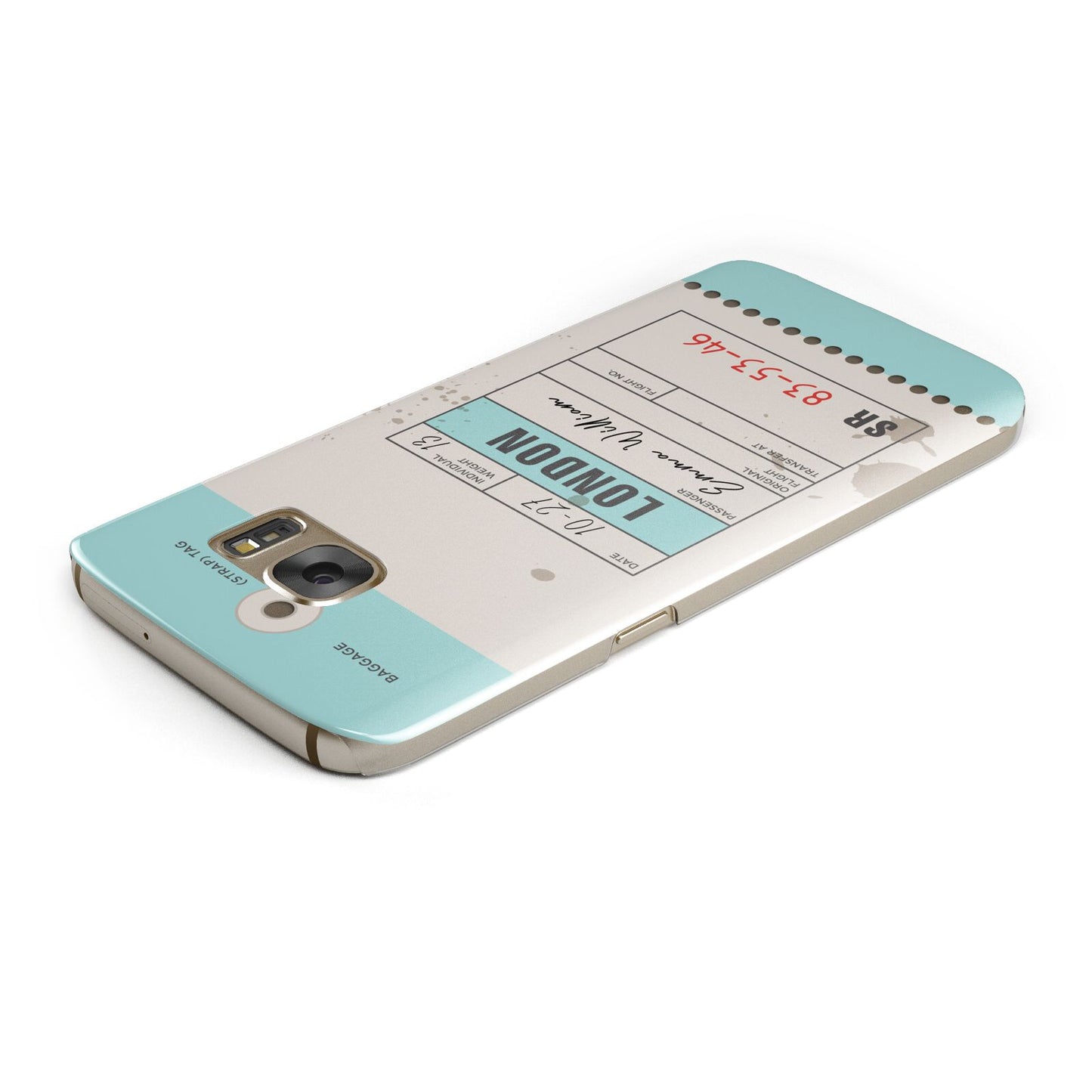 Vintage Luggage Tag Samsung Galaxy Case Top Cutout