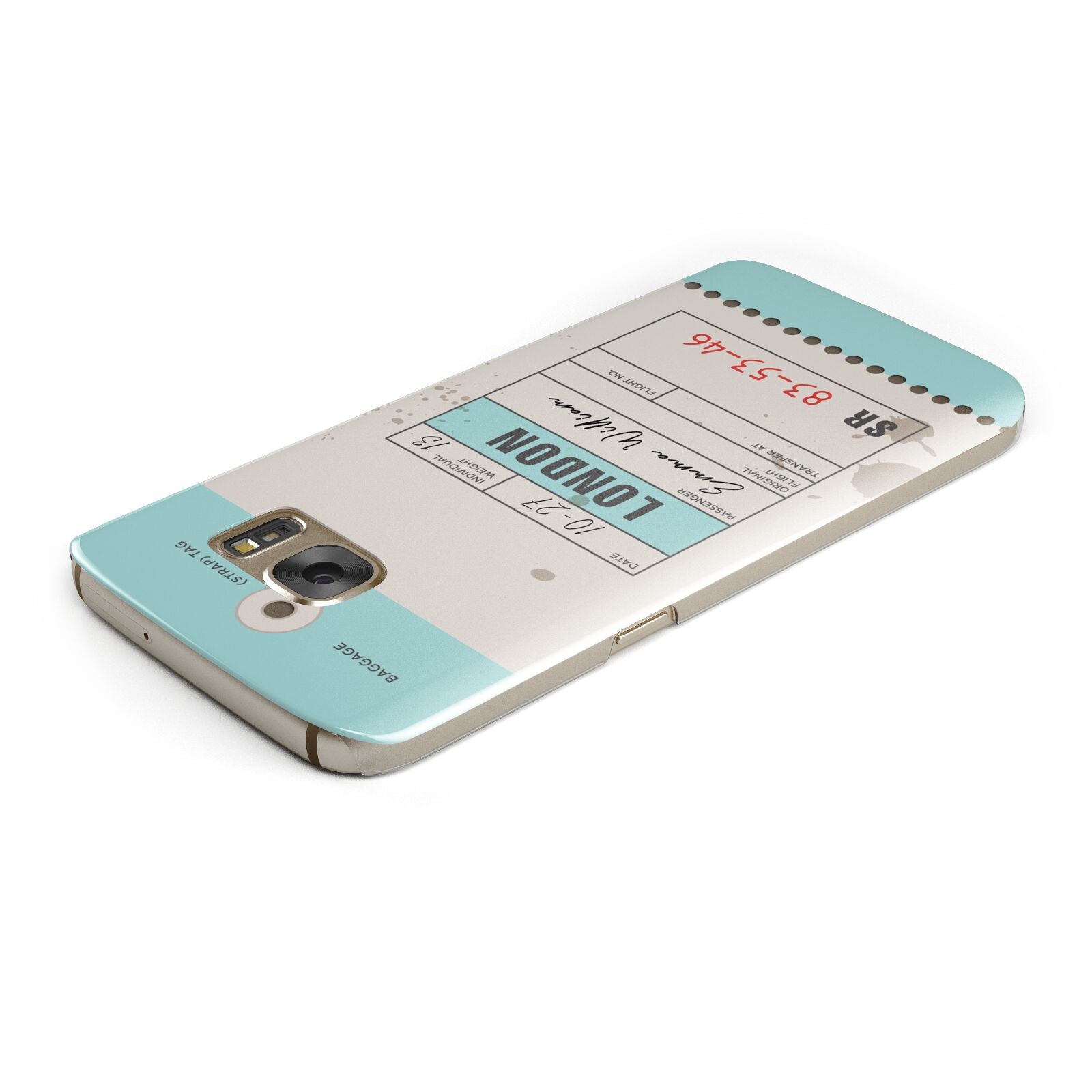 Vintage Luggage Tag Samsung Galaxy Case Top Cutout