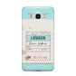 Vintage Luggage Tag Samsung Galaxy J7 2016 Case on gold phone