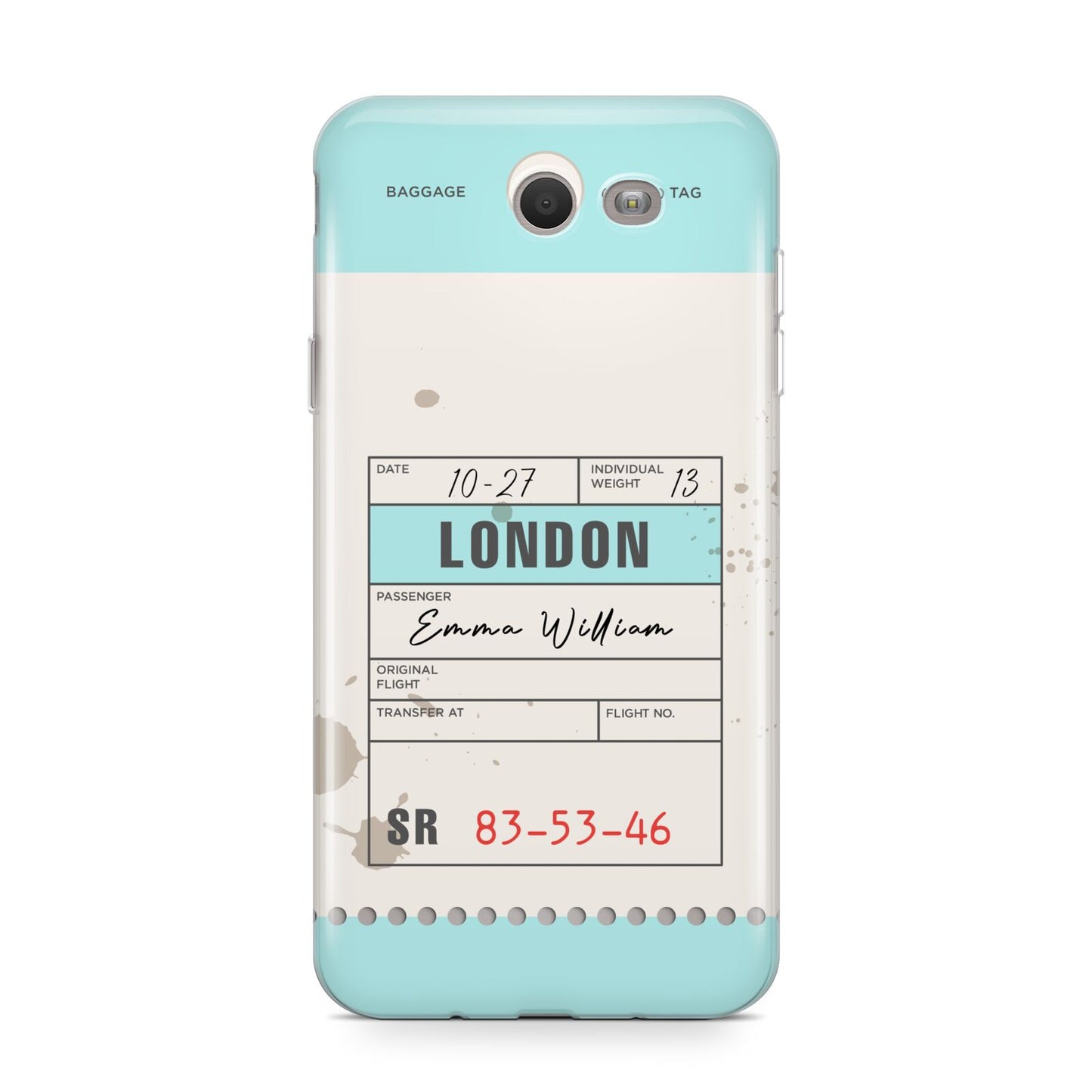 Vintage Luggage Tag Samsung Galaxy J7 2017 Case