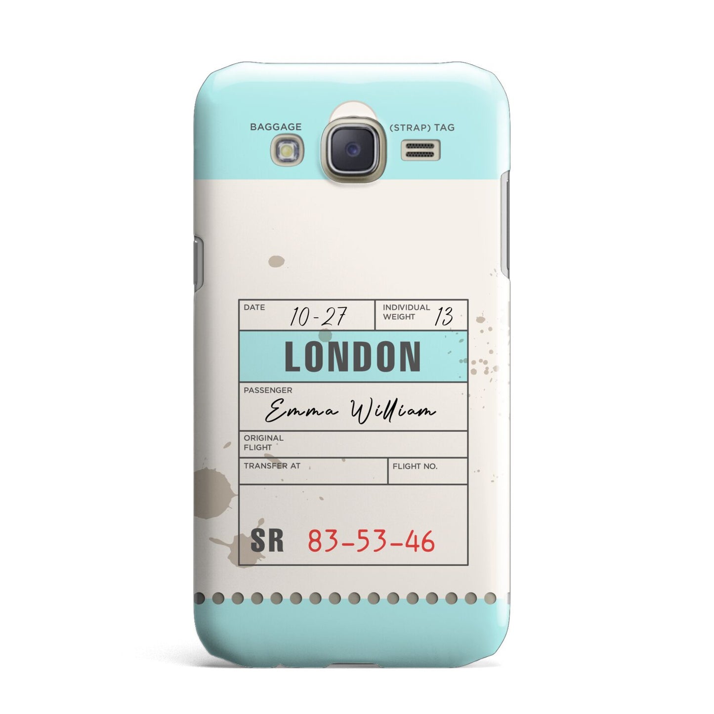 Vintage Luggage Tag Samsung Galaxy J7 Case