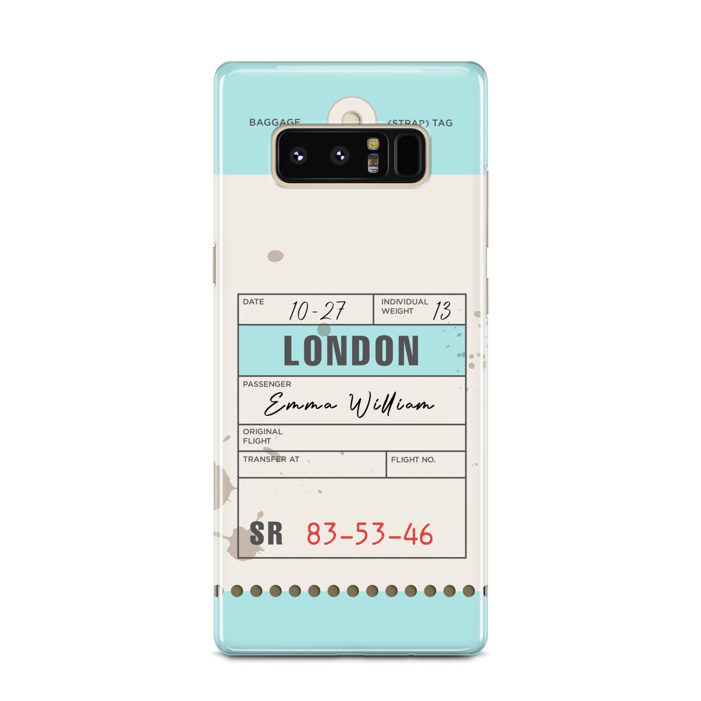 Vintage Luggage Tag Samsung Galaxy Note 8 Case