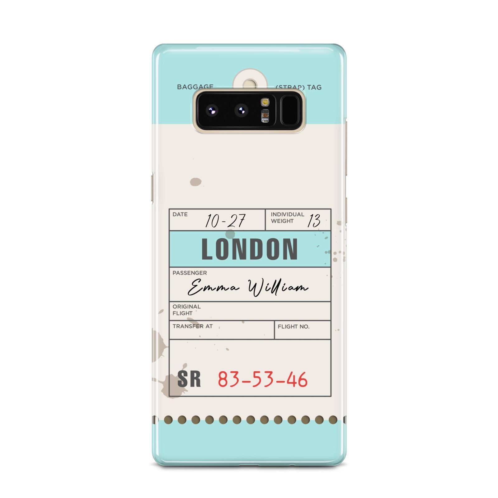 Vintage Luggage Tag Samsung Galaxy Note 8 Case