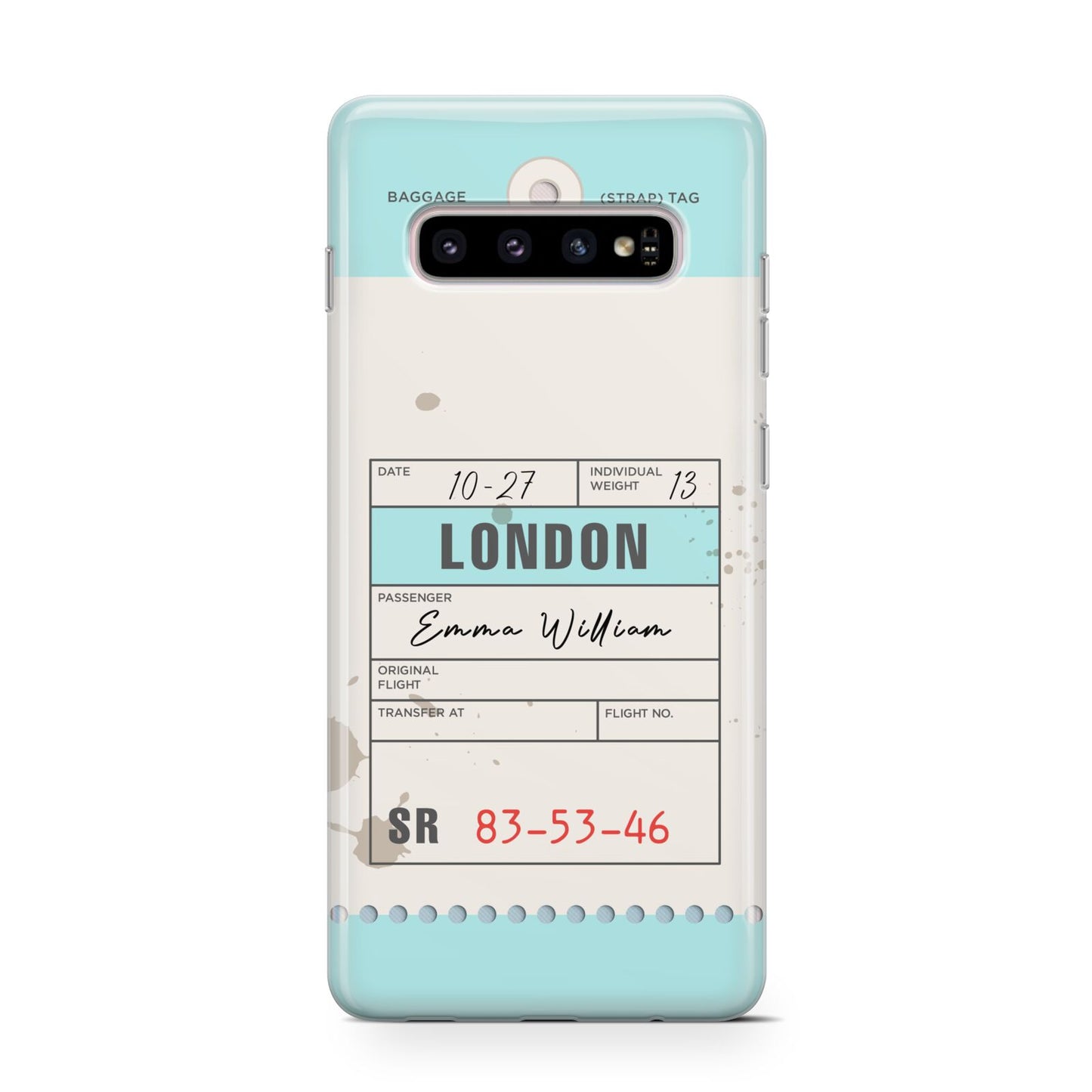 Vintage Luggage Tag Samsung Galaxy S10 Case