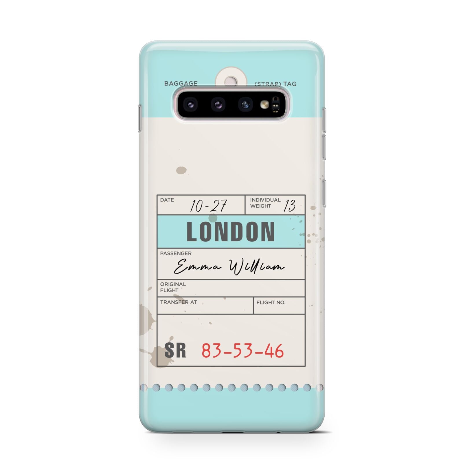 Vintage Luggage Tag Samsung Galaxy S10 Case