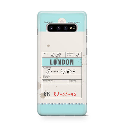 Vintage Luggage Tag Samsung Galaxy S10 Case