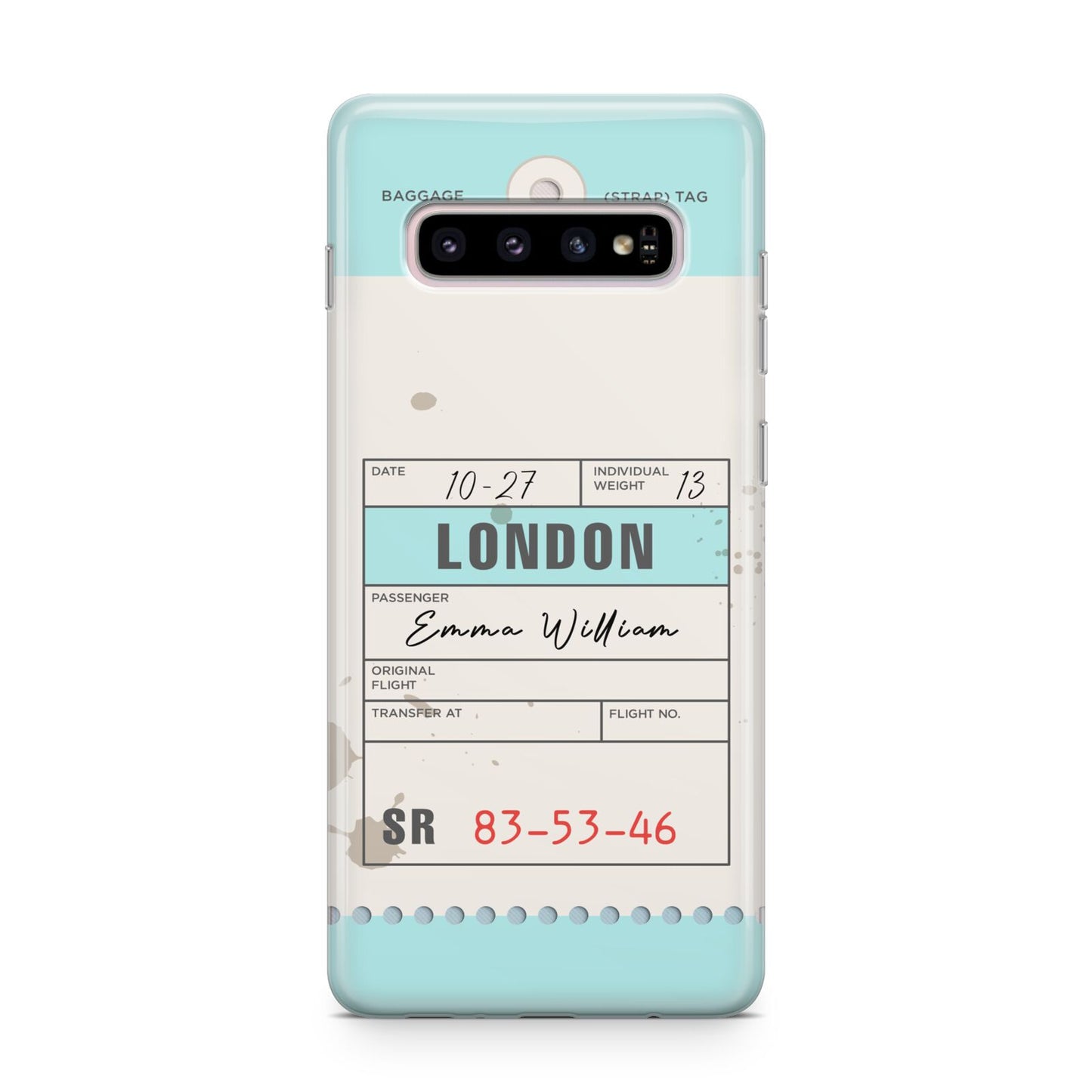 Vintage Luggage Tag Samsung Galaxy S10 Plus Case