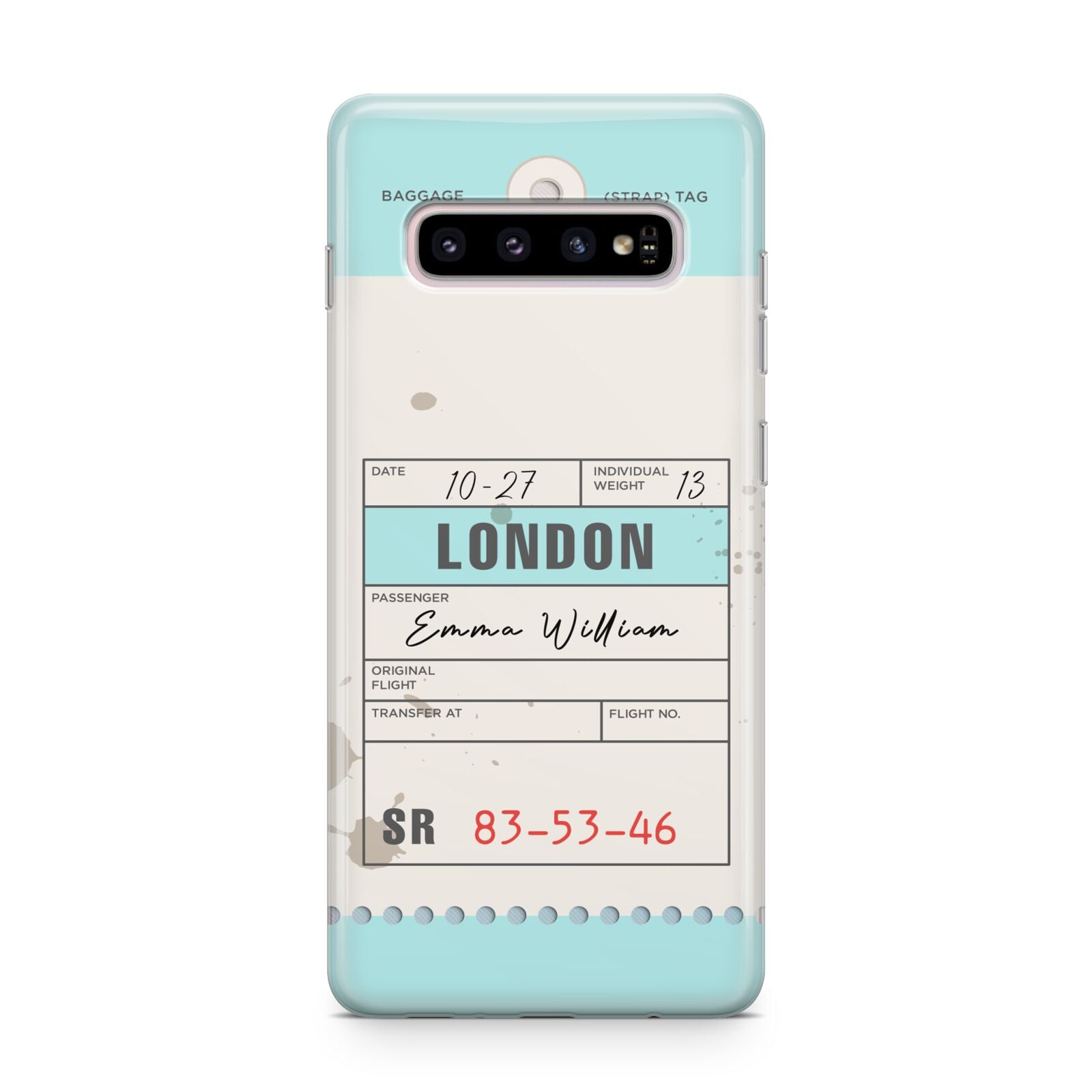 Vintage Luggage Tag Samsung Galaxy S10 Plus Case