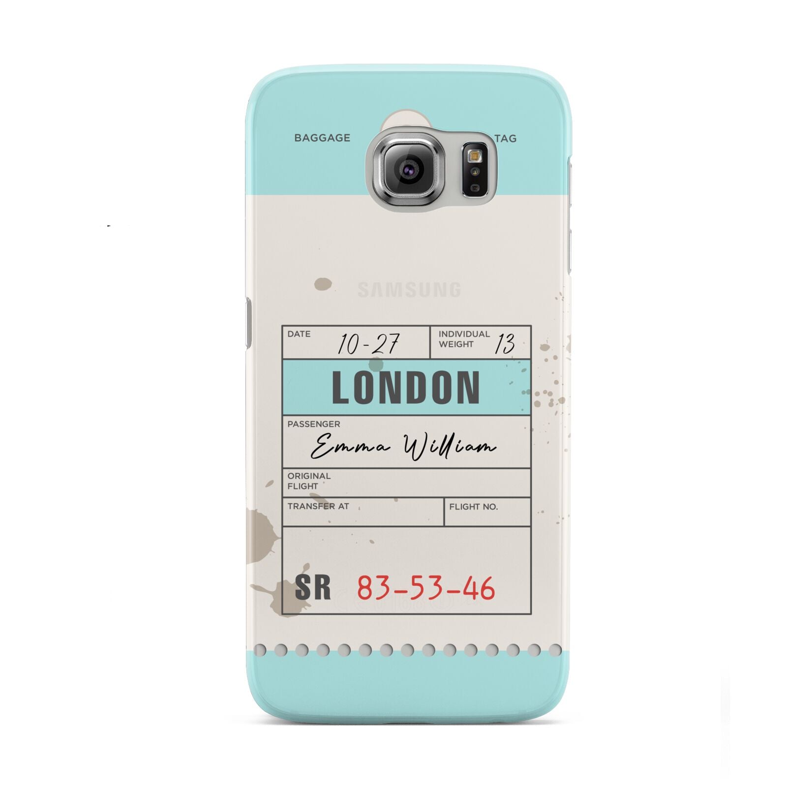Vintage Luggage Tag Samsung Galaxy S6 Case