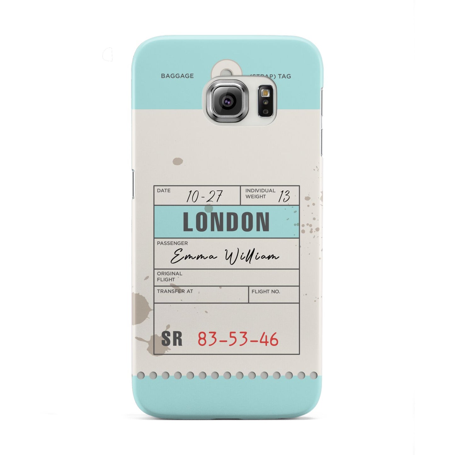 Vintage Luggage Tag Samsung Galaxy S6 Edge Case