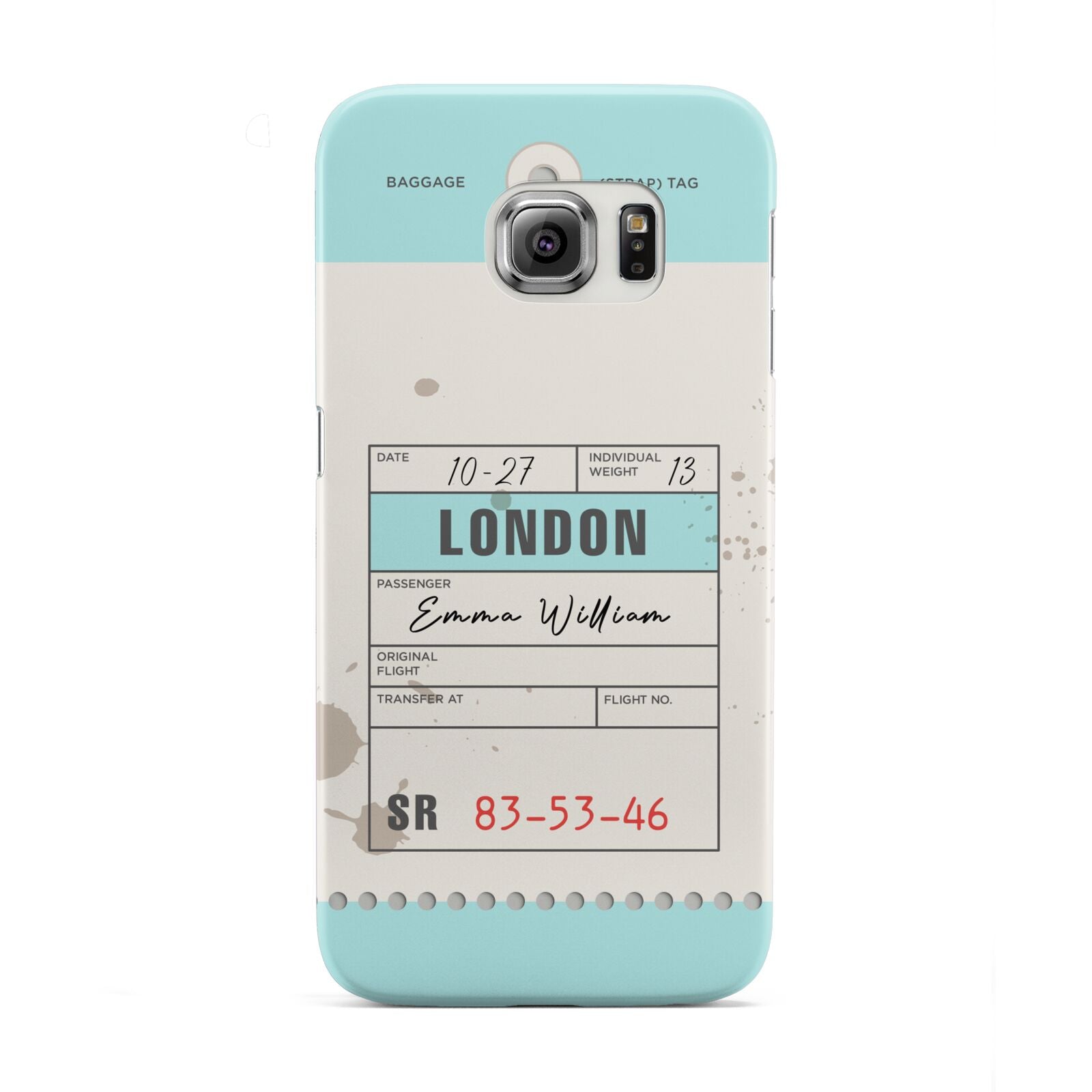 Vintage Luggage Tag Samsung Galaxy S6 Edge Case