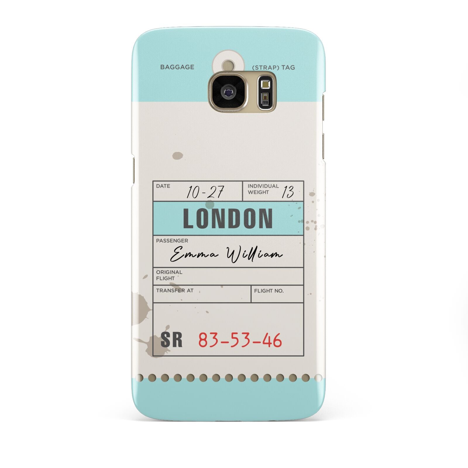 Vintage Luggage Tag Samsung Galaxy S7 Edge Case