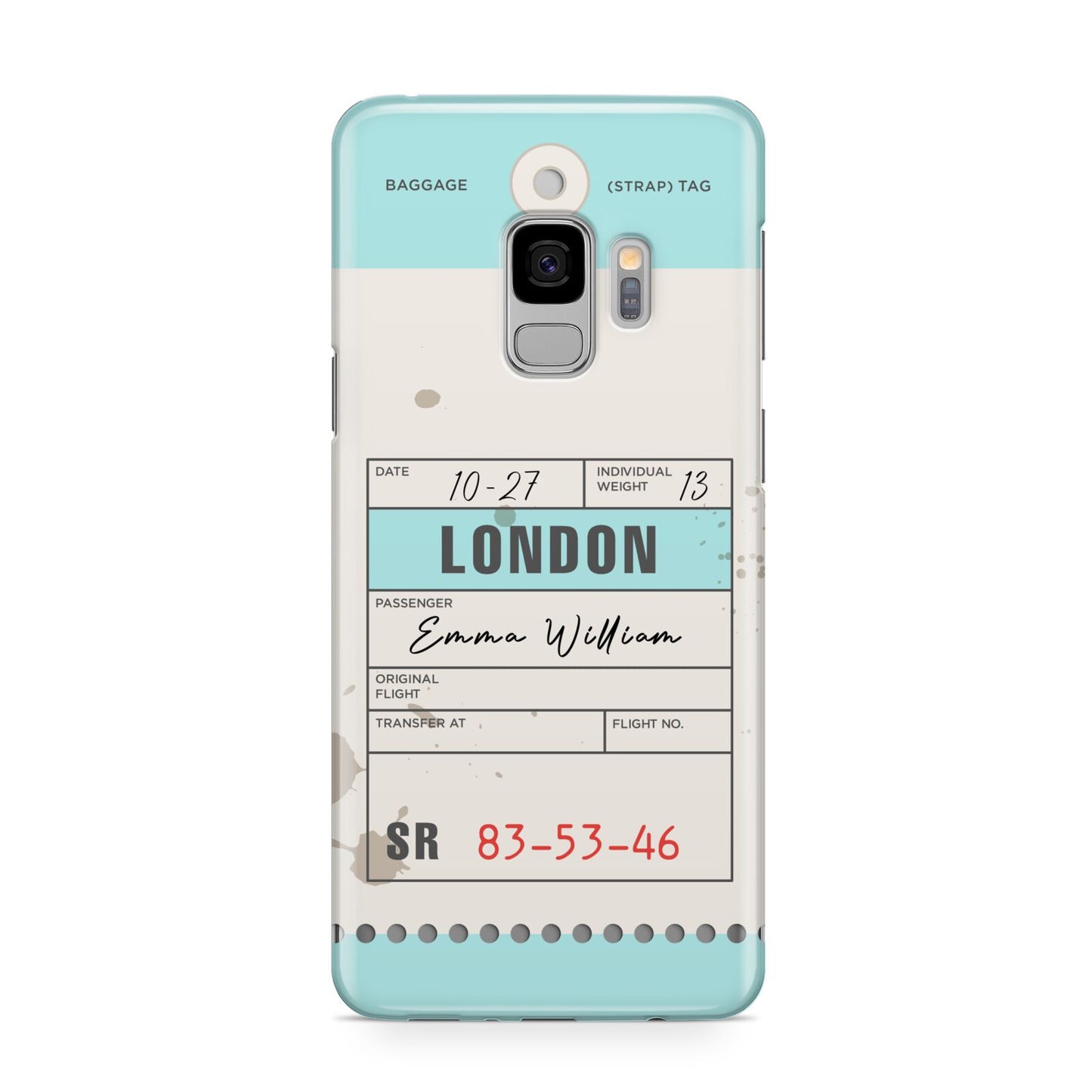 Vintage Luggage Tag Samsung Galaxy S9 Case