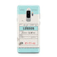 Vintage Luggage Tag Samsung Galaxy S9 Plus Case on Silver phone