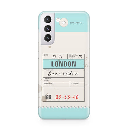 Vintage Luggage Tag Samsung S21 Case