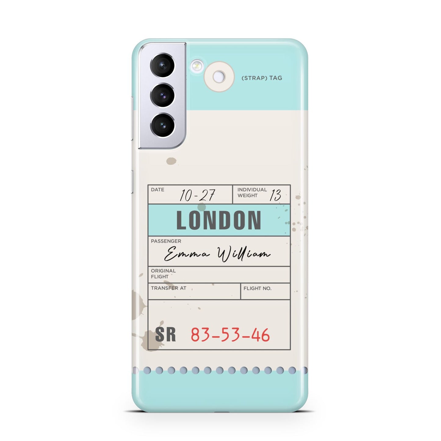 Vintage Luggage Tag Samsung S21 Plus Phone Case