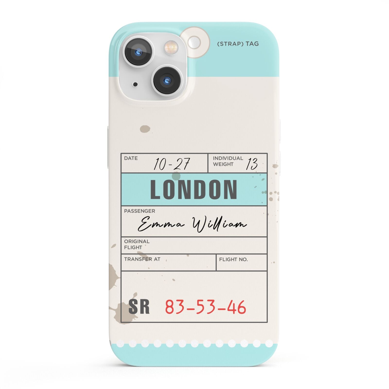 Vintage Luggage Tag iPhone 13 Full Wrap 3D Snap Case