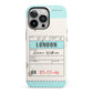 Vintage Luggage Tag iPhone 13 Pro Full Wrap 3D Tough Case