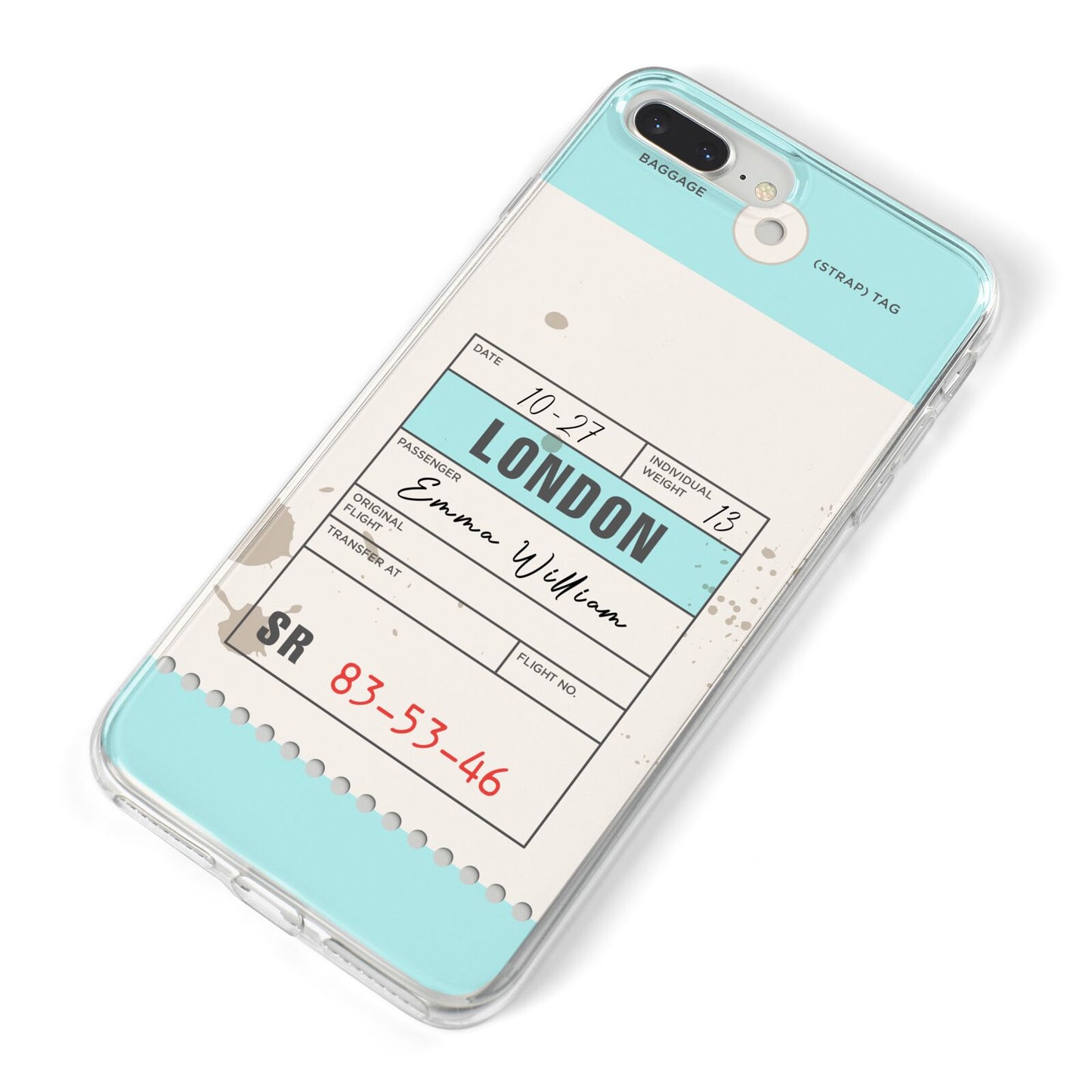 Vintage Luggage Tag iPhone 8 Plus Bumper Case on Silver iPhone Alternative Image