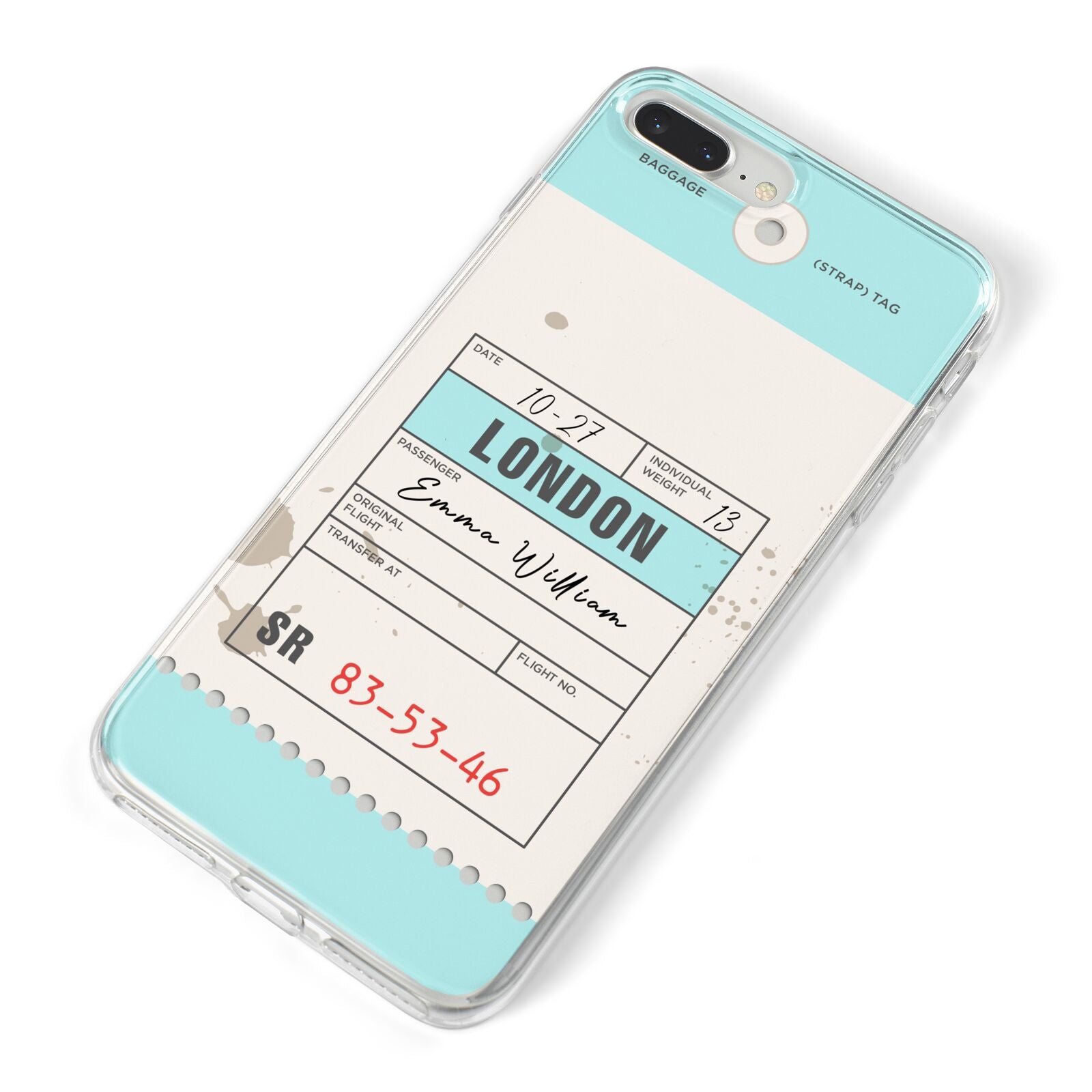 Vintage Luggage Tag iPhone 8 Plus Bumper Case on Silver iPhone Alternative Image