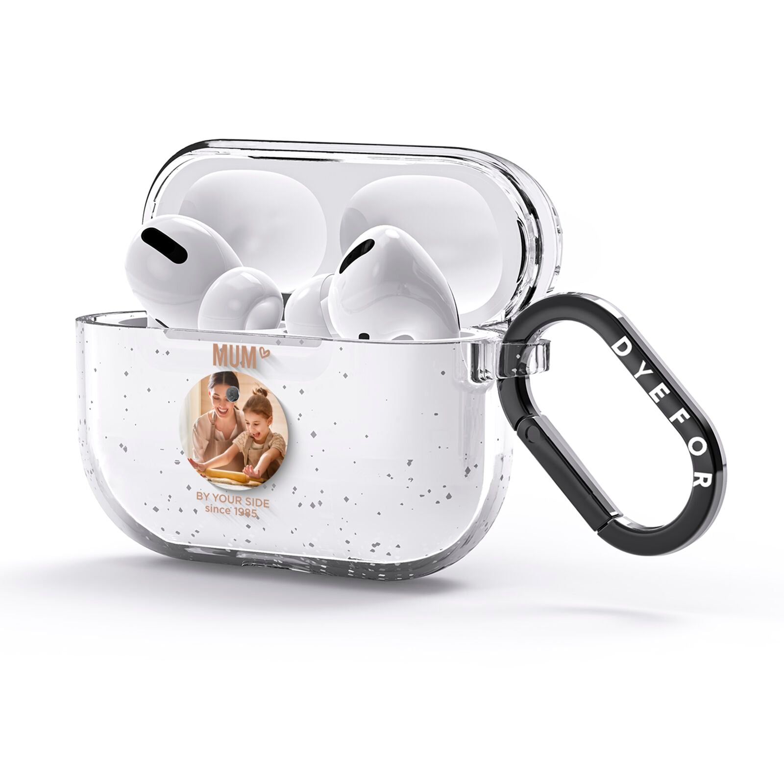 Vintage Mothers Day Photo AirPods Glitter Case 3rd Gen Side Image