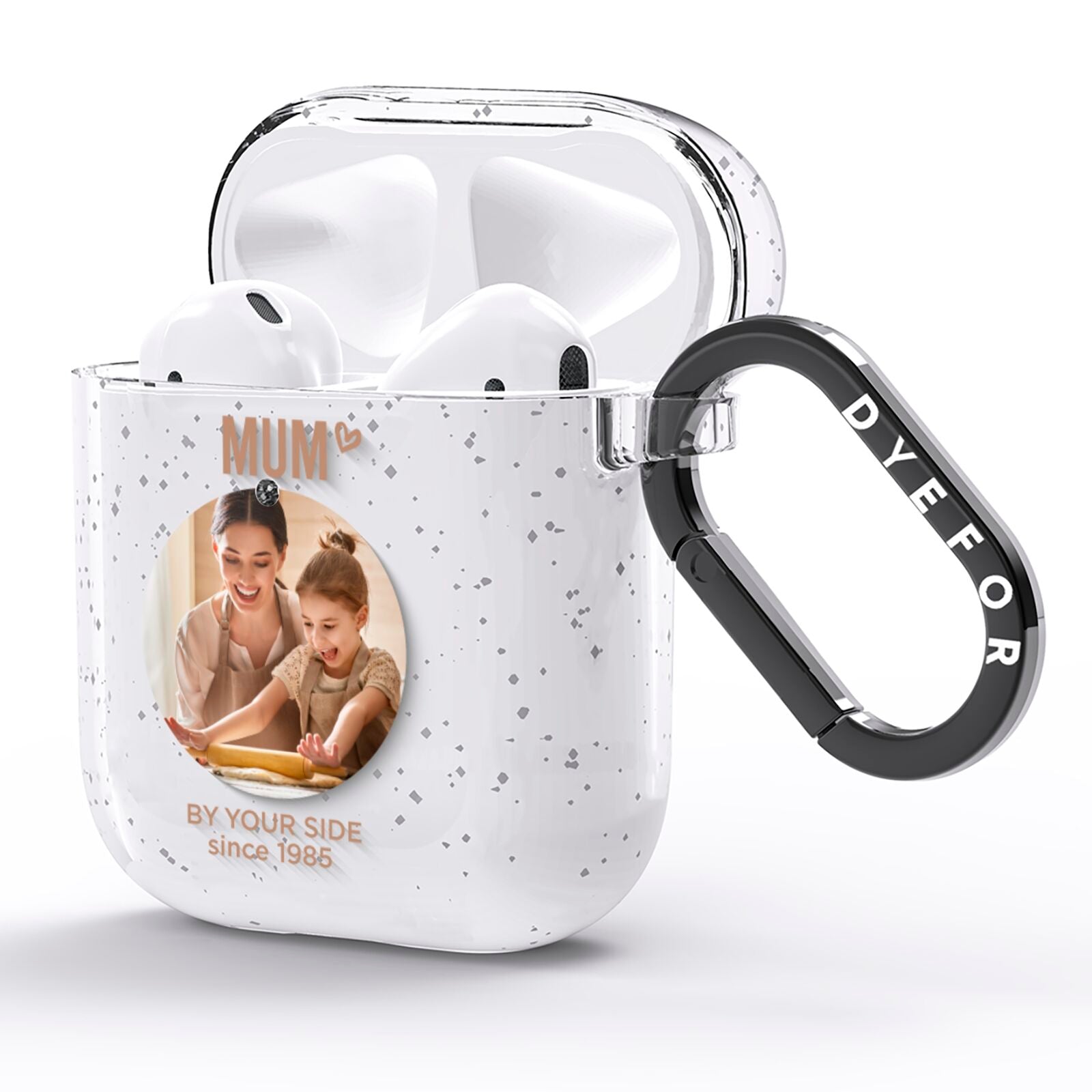 Vintage Mothers Day Photo AirPods Glitter Case Side Image