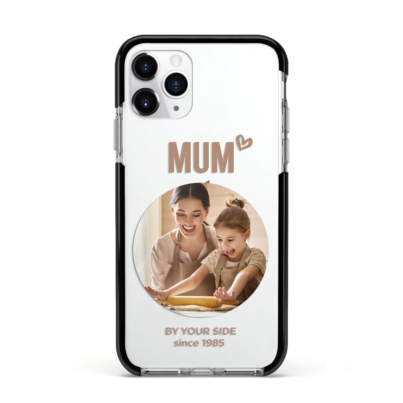 Vintage Mothers Day Photo Apple iPhone 11 Pro in Silver with Black Impact Case