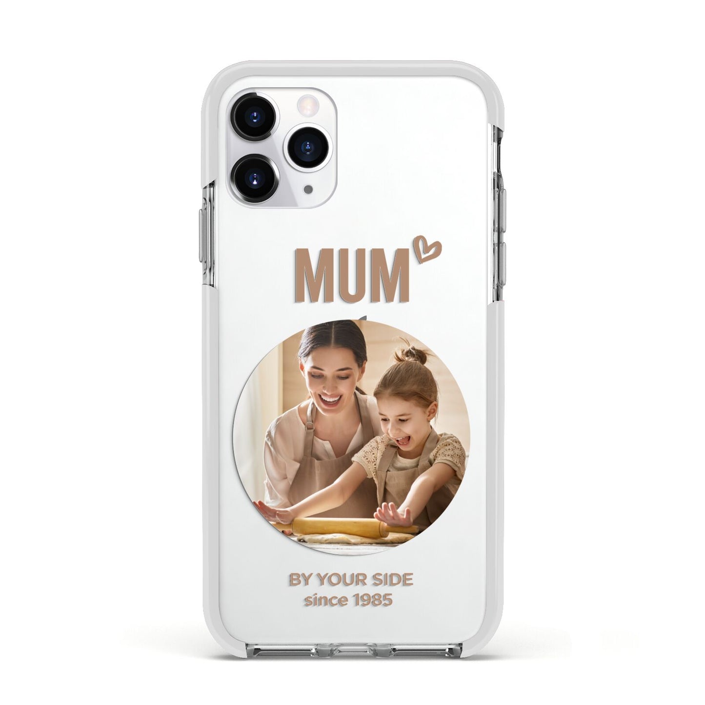 Vintage Mothers Day Photo Apple iPhone 11 Pro in Silver with White Impact Case