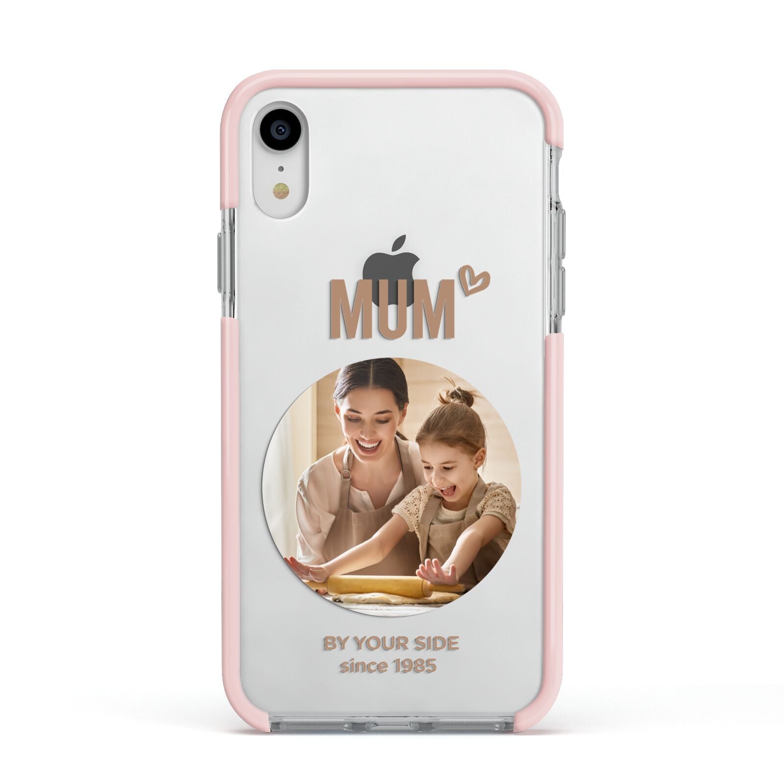 Vintage Mothers Day Photo Apple iPhone XR Impact Case Pink Edge on Silver Phone