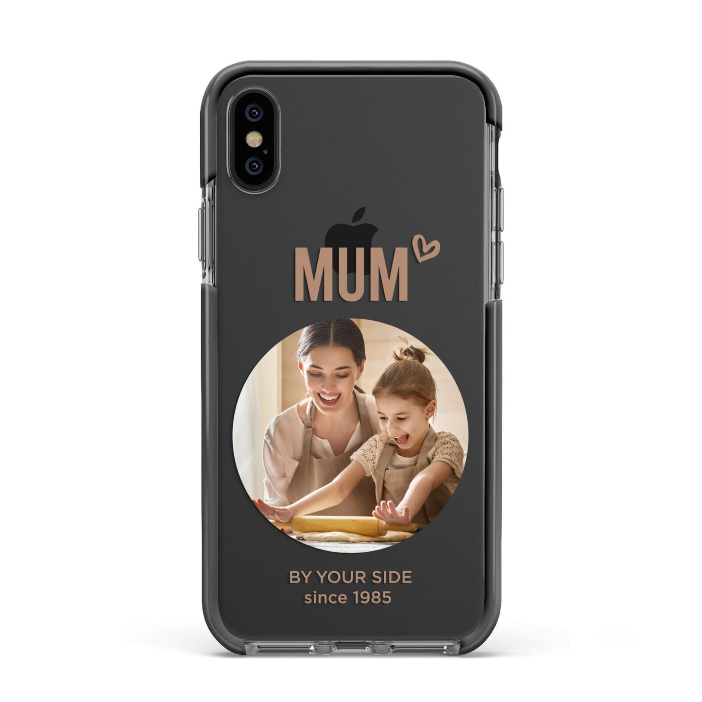 Vintage Mothers Day Photo Apple iPhone Xs Impact Case Black Edge on Black Phone