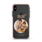 Vintage Mothers Day Photo Apple iPhone Xs Impact Case Pink Edge on Black Phone