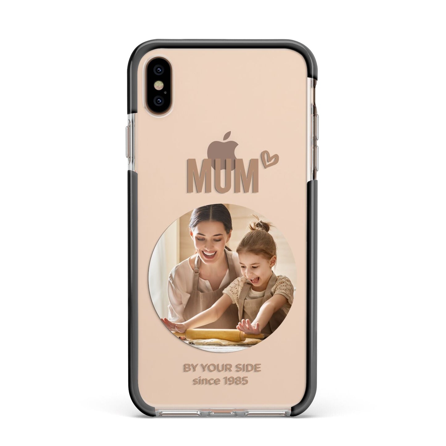 Vintage Mothers Day Photo Apple iPhone Xs Max Impact Case Black Edge on Gold Phone