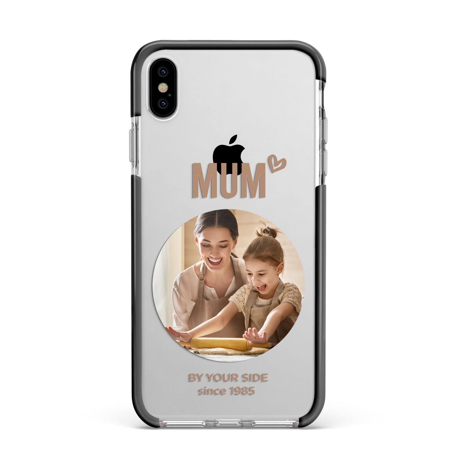 Vintage Mothers Day Photo Apple iPhone Xs Max Impact Case Black Edge on Silver Phone