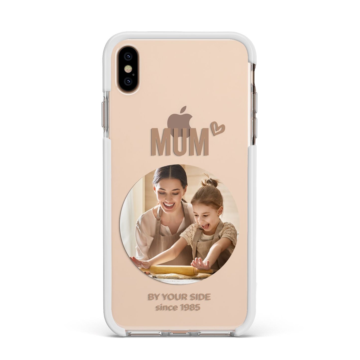 Vintage Mothers Day Photo Apple iPhone Xs Max Impact Case White Edge on Gold Phone