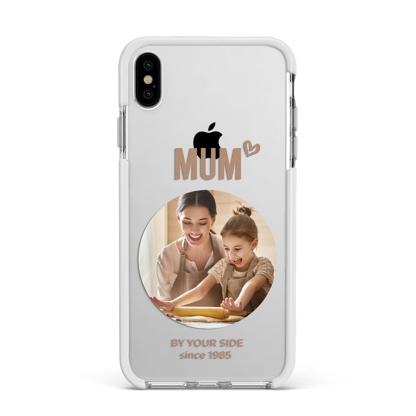 Vintage Mothers Day Photo Apple iPhone Xs Max Impact Case White Edge on Silver Phone