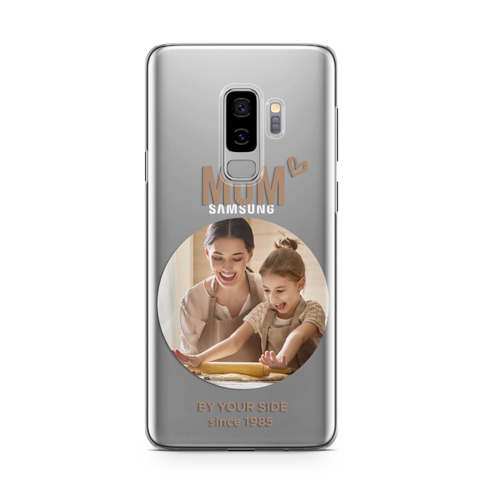 Vintage Mothers Day Photo Samsung Galaxy S9 Plus Case on Silver phone